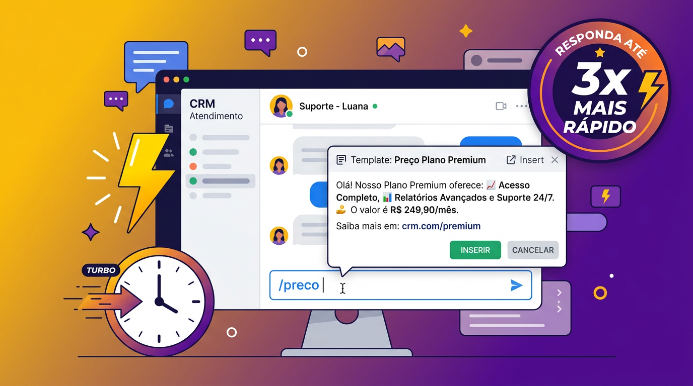 Respostas rápidas no CRM com atalhos de texto