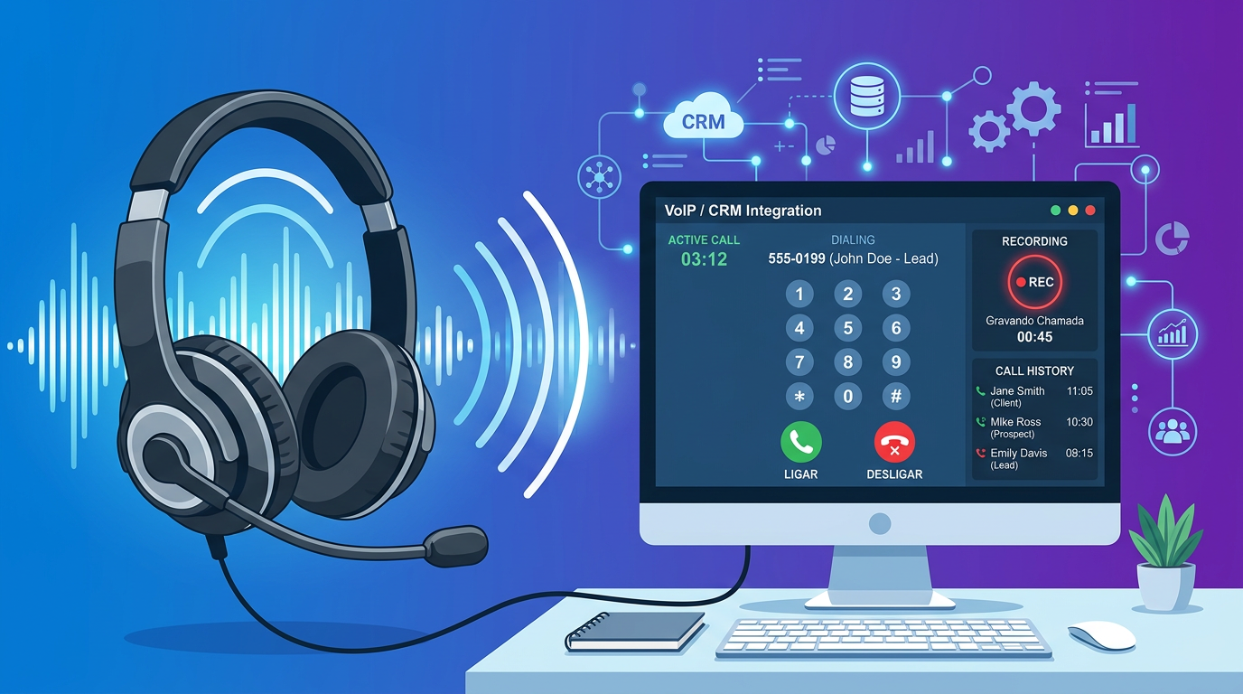 Telefonia VoIP integrada ao CRM com softphone