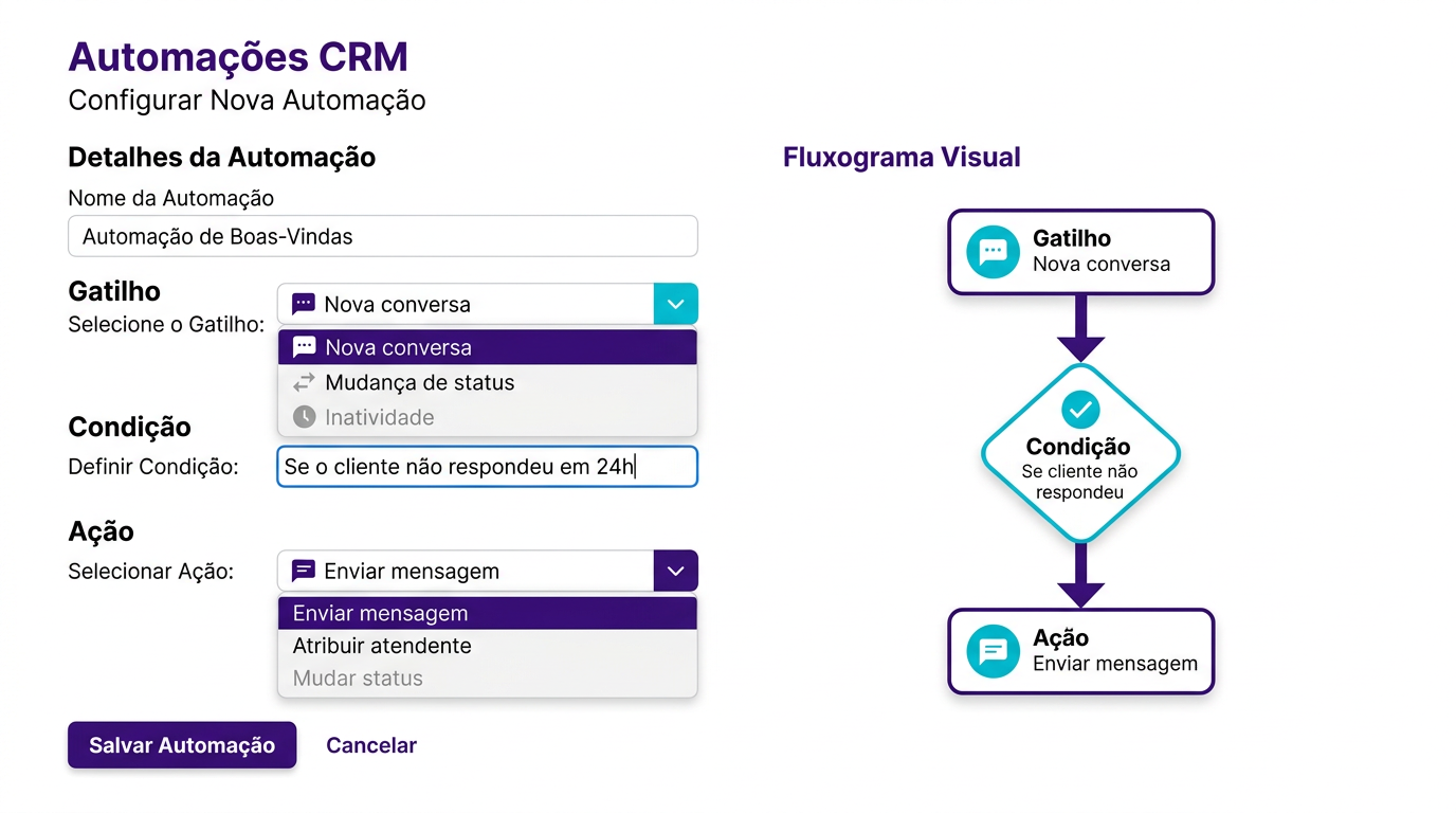 Painel de automações do CRM Fort