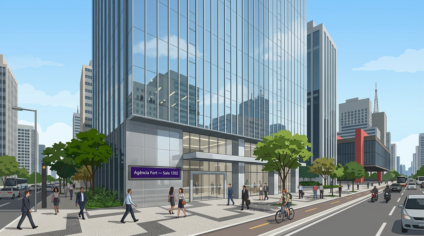 Edifício comercial na Avenida Paulista, São Paulo — sede da Agência Fort